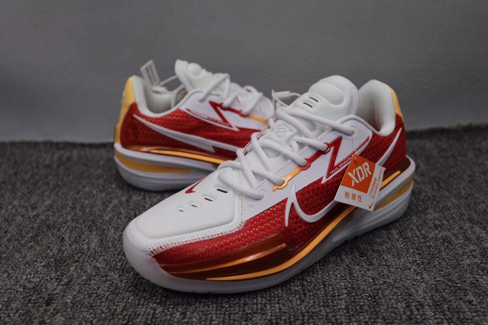 2021 Nike Zoom GT Cut White Red Orange Basketball Shoes - Click Image to Close